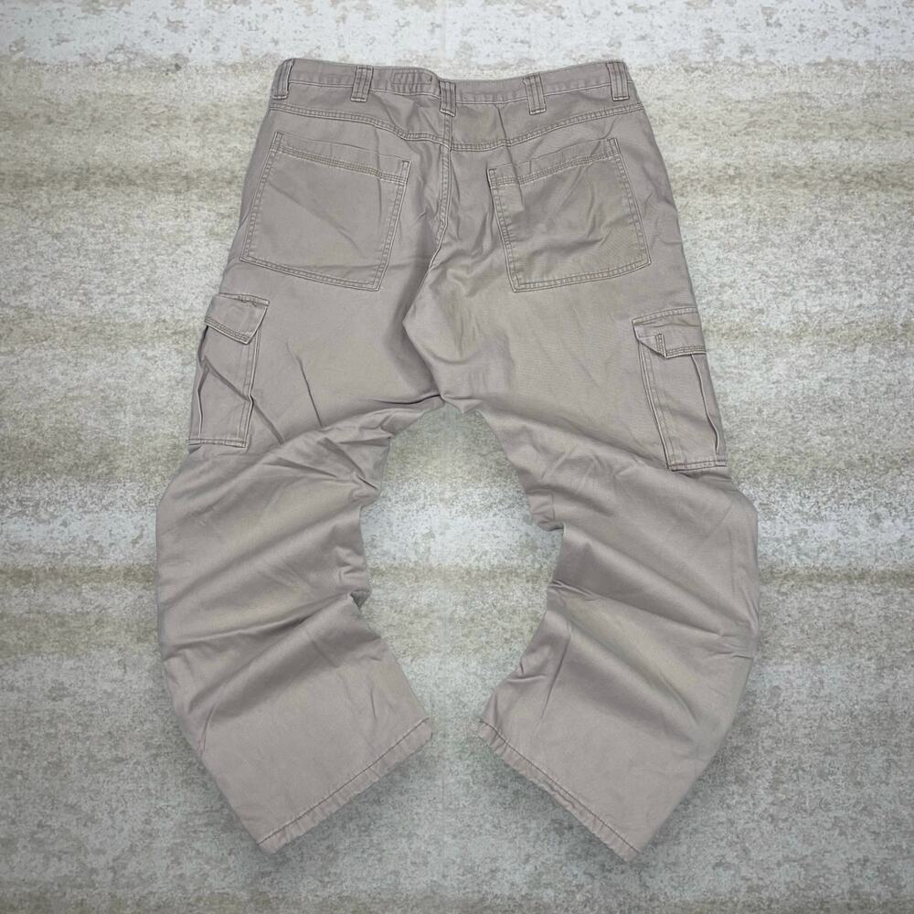 Vintage Y2K Wrangler Cargo Pants 38x32 Relaxed Fit Tan Fleece Lined